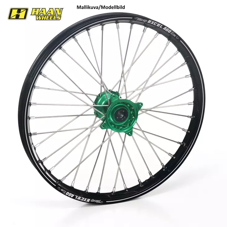 Haan wheel KX 125/250 / KXF250/450 06-18 21-1,60 A60 RIM/GREEN HUB - Moottoripyörän täydelliset vanteet - D200771 - 1