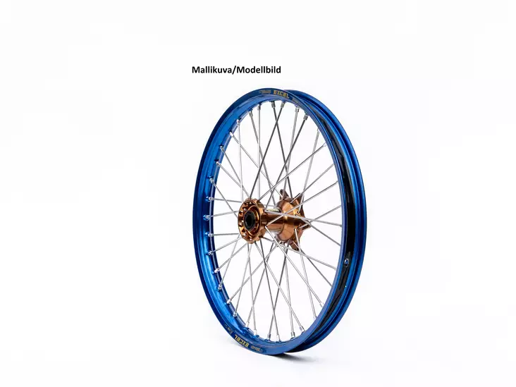 Haan wheel YZF 250/450 14- 21-1,60 BLUE RIM/POLISHED ALLOY HUB - Moottoripyörän täydelliset vanteet - D434041 - 1