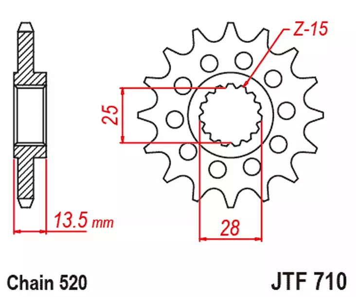 JT Eturatas JTF710.16 - Moottoripyörän eturattaat - D523981 - 1