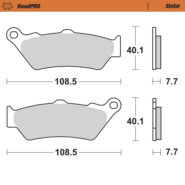 Moto-Master Jarrupalat RoadPRO Sinter eteen - Moottoripyörän jarrupalat - D245151 - 1