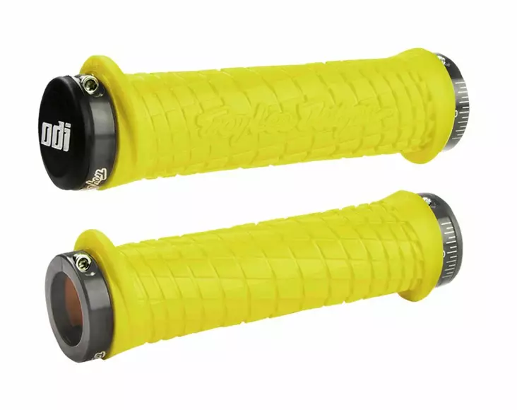 ODI LOCK-ON Grips Troy Lee Designs Signature Series Flo-Yellow W/Grey - Moottoripyörän kahvakumit - D510131 - 1