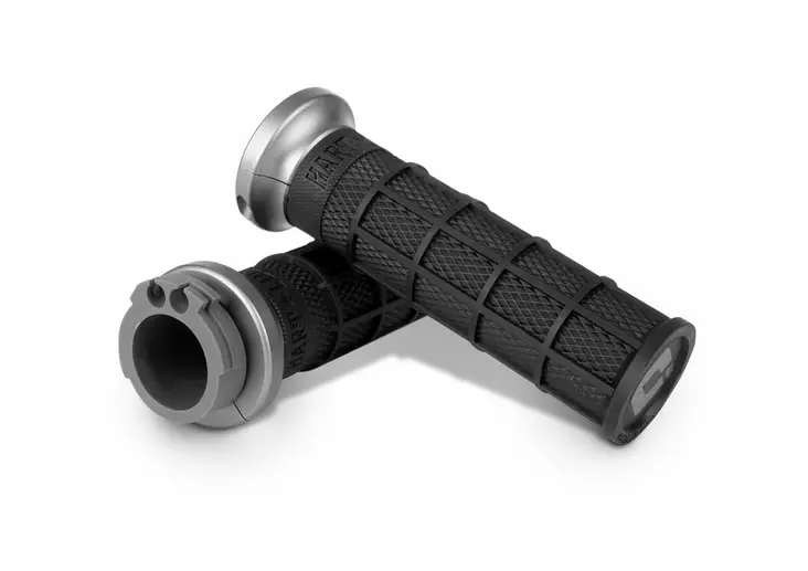 ODI Street V-TWIN Lock-On HART-LUCK Full-Waffle BLACK/Gunmetal/grey - Moottoripyörän kahvakumit - D510191 - 1