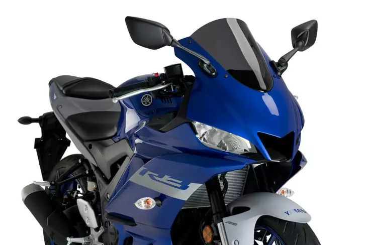 Puig R-Racer Screen Yamaha Yzf-R3 19' C/Dark Smoke - Moottoripyörän tuulisuojat - D357891 - 1