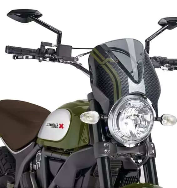 Puig Windshield New Generation Scrambler 15-17 Carb/Smo - Moottoripyörän tuulisuojat - D301391 - 1
