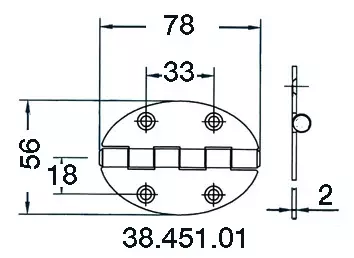Sarana 78x56mm 2mm - Veneen Saranat - D124721 - 1