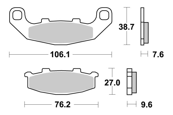 Sbs Jarrupalat Carbon Tech Taakse - Moottoripyörän jarrupalat - D220791 - 1