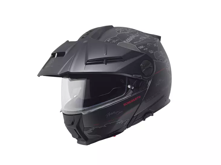 Schuberth Kypärä E2 Atlas mattamusta/punainen - Avattavat kypärät - D507311 - 1