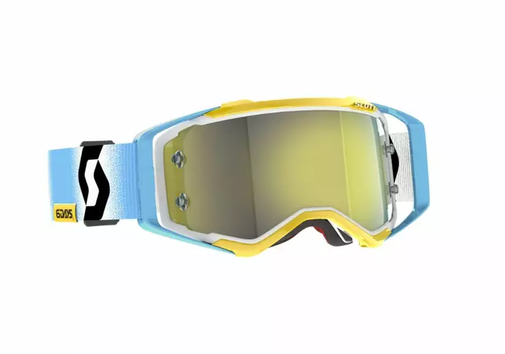 Scott Goggle Prospect 6days 2023 ARG white/blue yellow chrome works - Offroad ajolasit - D494531 - 1