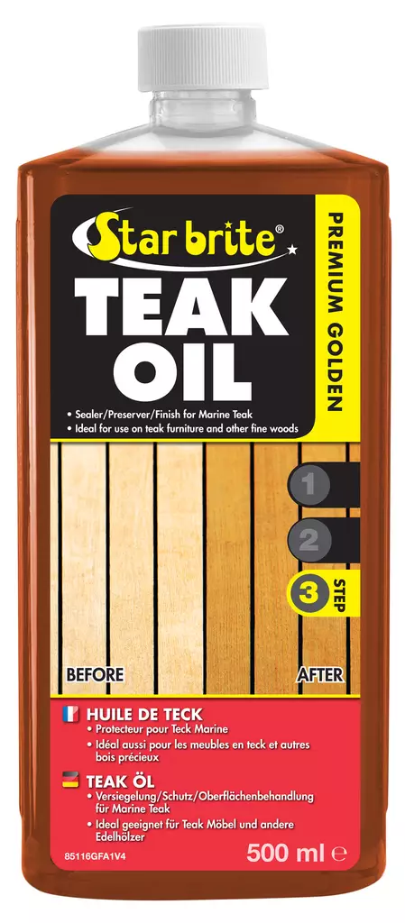 Star brite Premium Teak Oil Teak öljy uv-suoja 500ml - Veneen Tiikin & puun hoito - D259511 - 1