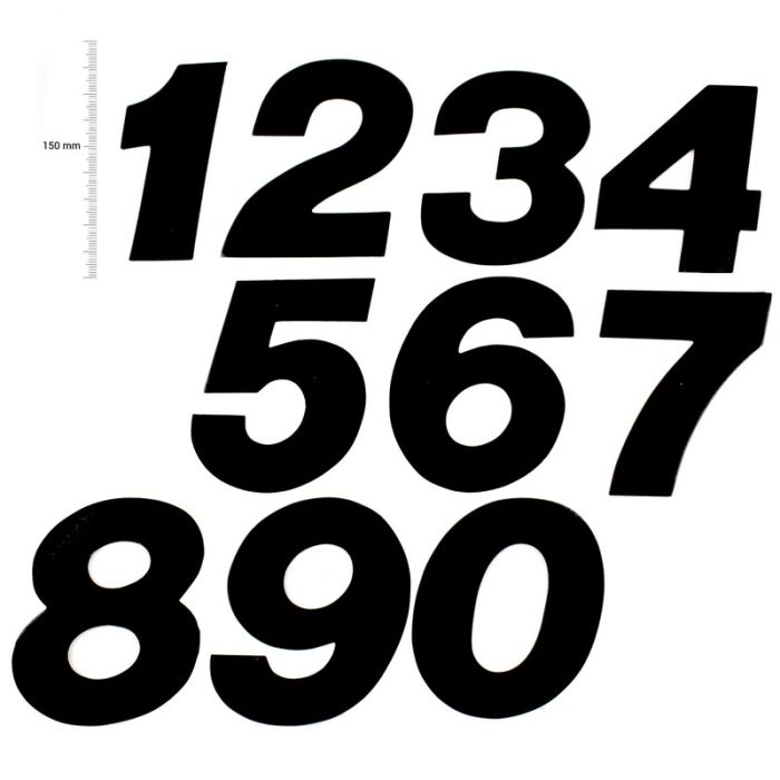 TMV MX Digits 150mm Black '5' (3pcs) - Numeropohjat ja kilpanumerot - D450011 - 1