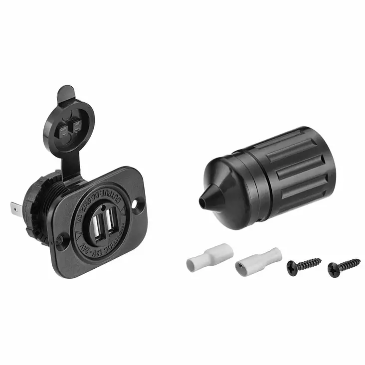 USB pistoke, kahdelle liittimelle 12V-24V - Veneen Pistorasia & pistokkeet - D486481 - 1