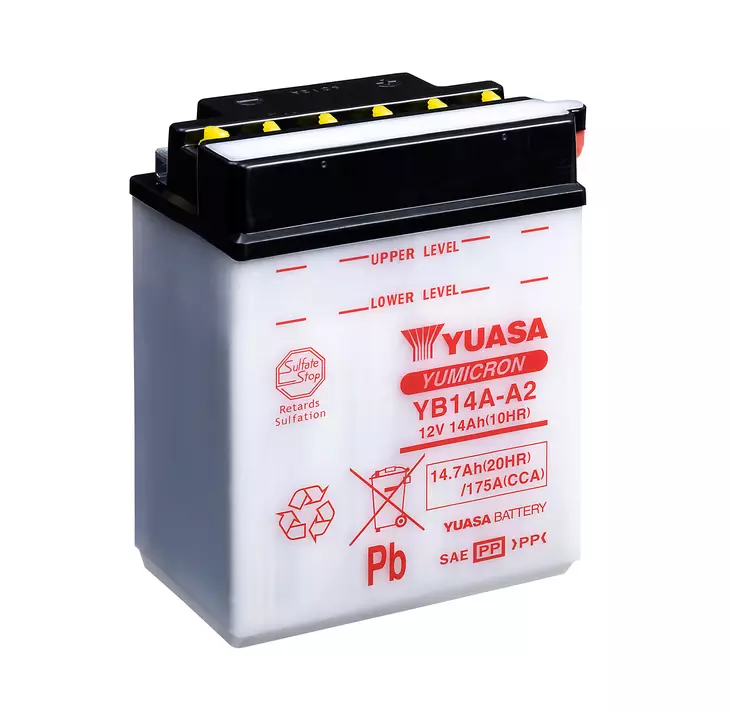 Yuasa akku YB14A-A2 (cp) Happopatruuna mukana (4) - Akut - D771 - 1