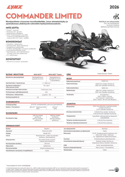 LYNX 26 COMMANDER LTD PASSENGER KIT 900 ACE 44MM POWDERMAX NOBLE BRONZE / BLACK - Lynx Crossover 2026 - 139322 - 2