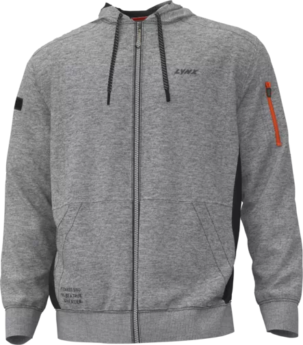LYNX PREMIUM ZIP-UP HOODIE MIESTEN HEATHER GREY - Lynx Vapaa-aika - 131242 - 1