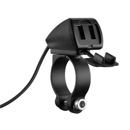 Optiline Trek rainproof double usb charger 3 types of fixing 5400 mA 30W 91812 - Moottoripyörän matkapuhelintarvikkeet - D498012 - 1