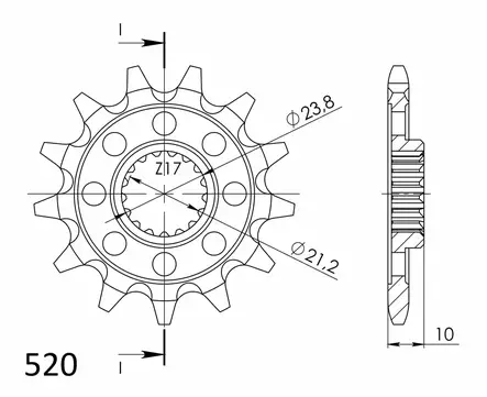 Supersprox Eturatas SU RM-Z450 13- z12 - Moottoripyörän eturattaat - D211532 - 2