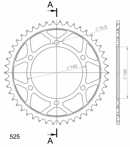 Supersprox / JT Teräs takaratas 498.44 - Moottoripyörän takarattaat - D26742 - 2