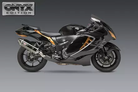Yoshimura HAYABUSA 2022 Race R-77 Dual Stainless Slip-On Exhaust, w/ Onyx Muffle - Moottoripyörän äänenvaimentimet - D417672 - 2