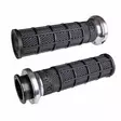 ODI Street V-TWIN Lock-On HART-LUCK Full-Waffle BLACK/Black/silver - Moottoripyörän kahvakumit - D510202 - 1