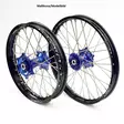 REX WHEELS 21-1,60 TE&FE 14-15, TC&FC 14 MUSTA VANNE/SININEN NAPA 26MM - Moottoripyörän täydelliset vanteet - D221952 - 1
