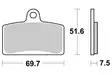 Sbs Jarrupalat Sintered - Moottoripyörän jarrupalat - D57252 - 1