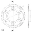 Supersprox Stealth Takaratas HO CR/CRF 87- Kulta 52 - Moottoripyörän takarattaat - D182882 - 1