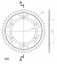 Supersprox Teräs takaratas 808.50 - Moottoripyörän takarattaat - D26782 - 2