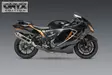 Yoshimura HAYABUSA 2022 Race R-77 Dual Stainless Slip-On Exhaust, w/ Onyx Muffle - Moottoripyörän äänenvaimentimet - D417672 - 2
