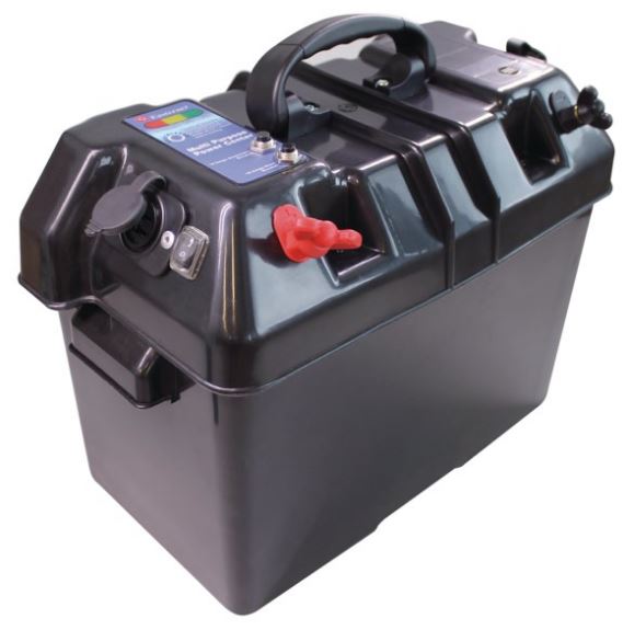 Akkukotelo Tup.Syt + 2 x USB 1A+2A 50A+10A sulakkeilla - Veneen Akkulaatikot & kengät/liittimet - D472072 - 1