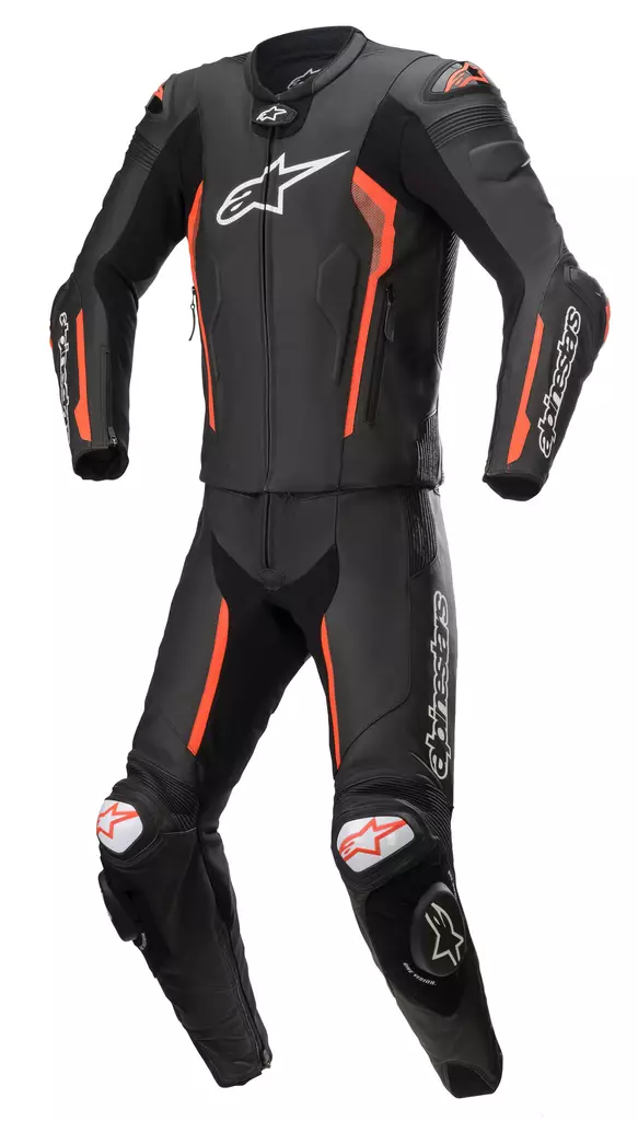 Alpinestars Nahkapuku 2-pcs Missile v2 Musta/Punainen fluo - Nahkaiset moottoripyöräpuvut - D397362 - 1