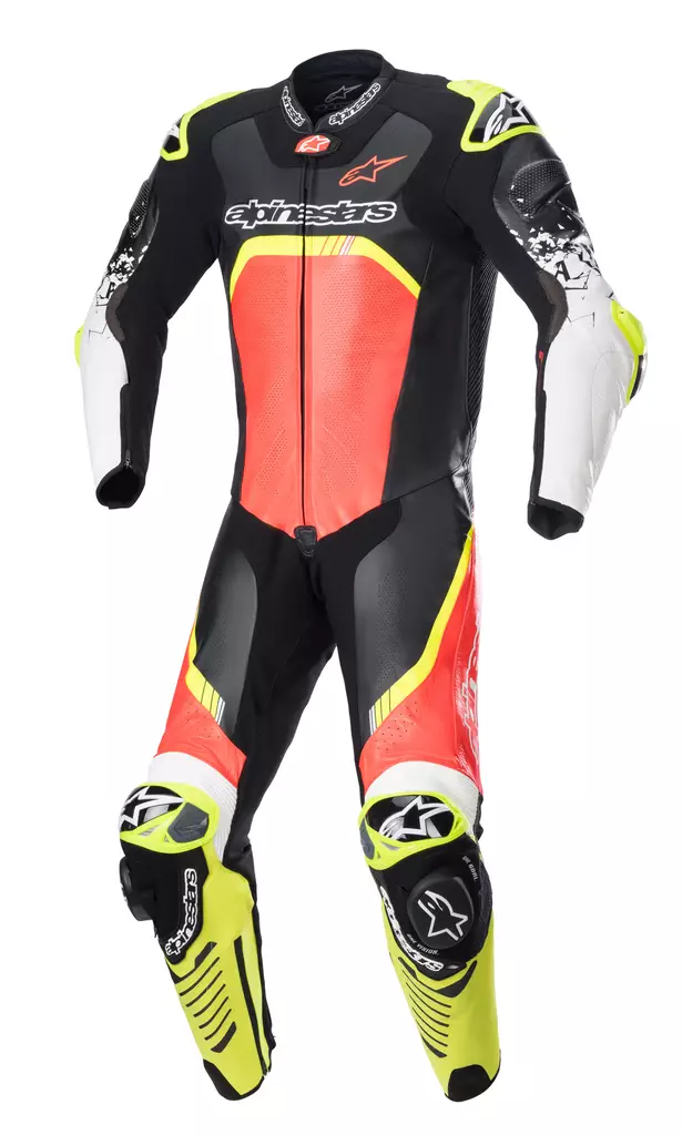 Alpinestars Nahkapuku GP TECH v4 Tech Air Musta/Punainen/Keltainen - Nahkaiset moottoripyöräpuvut - D413412 - 1