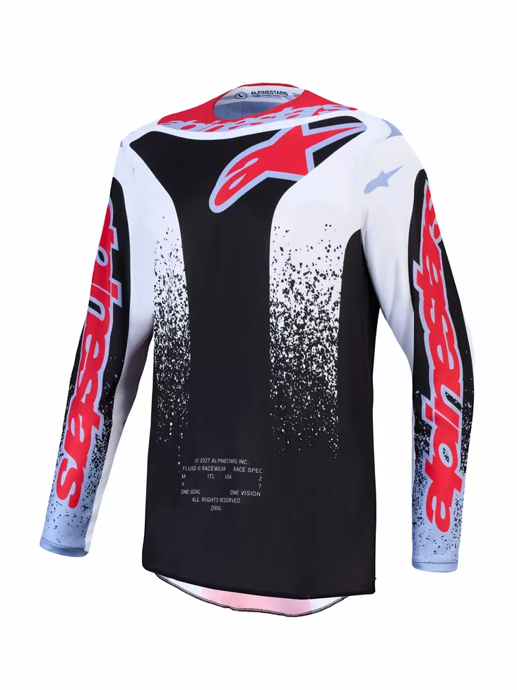 Alpinestars Paita Fluid Drag Musta/Valkoinen/Sininen/Punainen Fluo - Motocross paidat MX - D540982 - 1