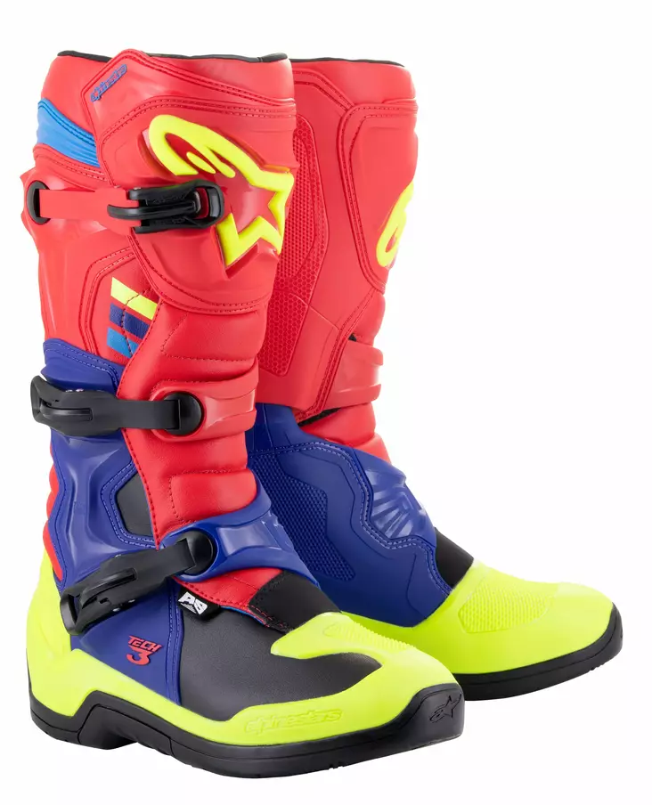 Alpinestars Saapas Tech 3 Punainen/Sininen/Keltainen Fluo - Offroad ajosaappaat - D438472 - 1