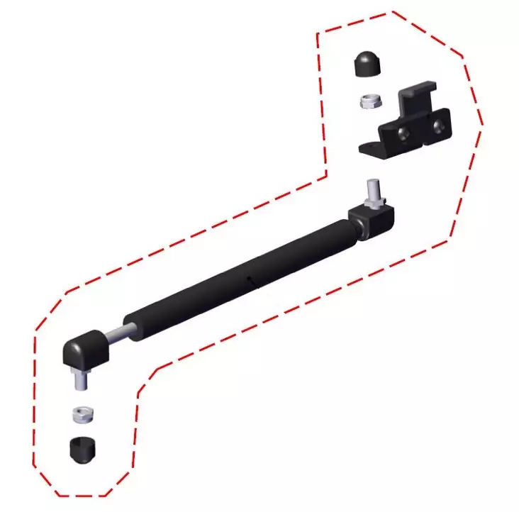 DFK Oven Kaasusylinteri täydellinen Vasen Can-Am Traxter - DFK varaosat & tarvikkeet - D489752 - 1