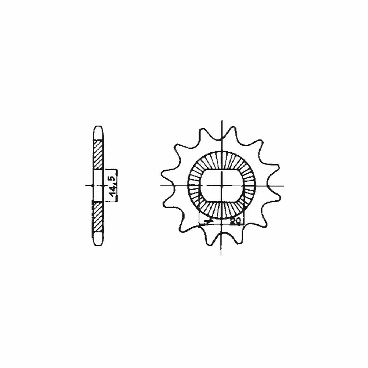 Tec-X Eturatas 12 hammasta (415) Solifer SM / Tomos - Mopon Eturattaat - D479762 - 1