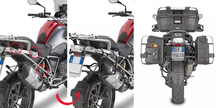Givi Rapid release tubular side-case holder for MONOKEY® cases BMW R1200GS (13-) - Moottoripyörän laukkujen kiinnityssarjat - D157442 - 1
