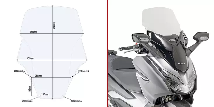 GIVI SPOILER HONDA FORZA 300 (2018) - Moottoripyörän tuulisuojat - D332132 - 1