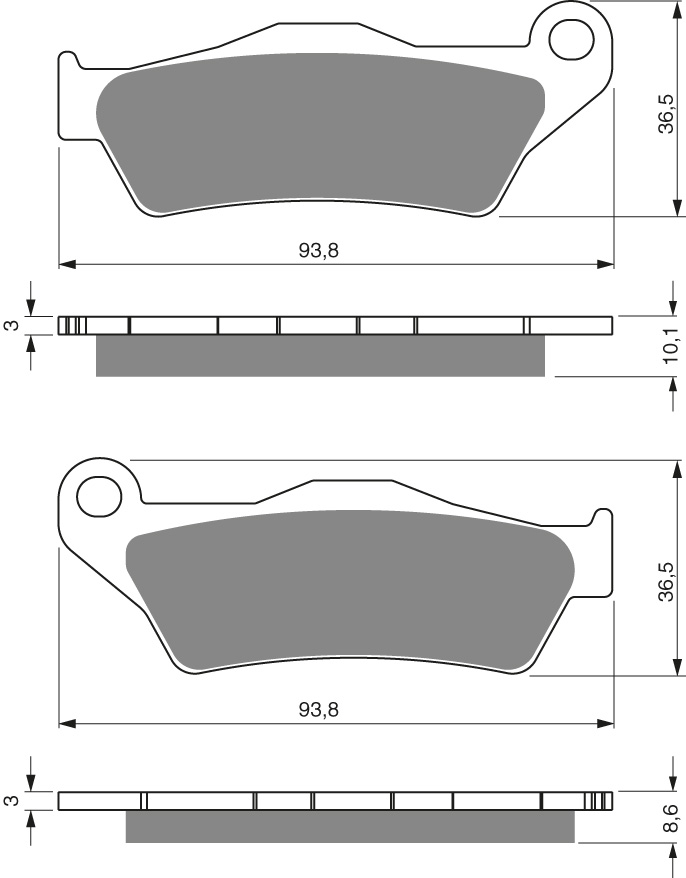 GOLDFREN Jarrupalat 292 Ceramic Carbon S3 - Moottoripyörän jarrupalat - D228052 - 1