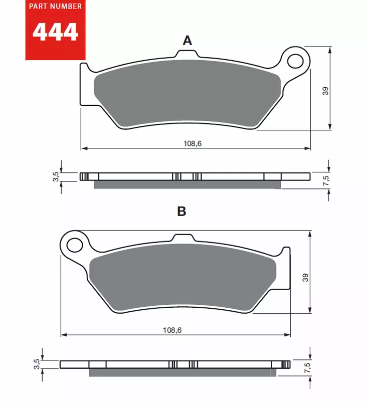 GOLDFREN Jarrupalat 444 Ceramic Carbon AD - Moottoripyörän jarrupalat - D525432 - 1