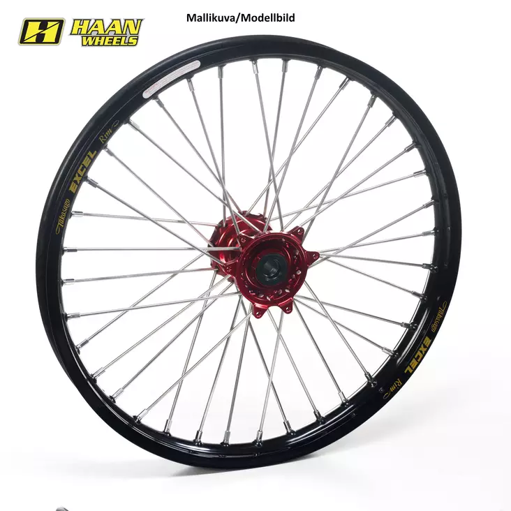 Haan wheel CRF150 07- 19-1,40 RED HUB/BLACK RIM - Moottoripyörän täydelliset vanteet - D92502 - 1
