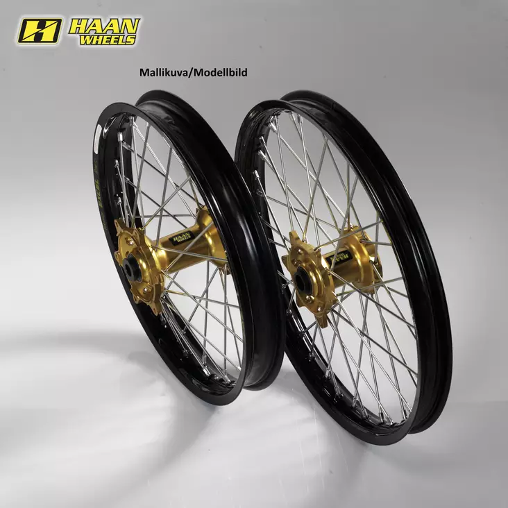 Haan wheel KX65 00- 14-1,60 GOLD HUB/BLACK RIM - Moottoripyörän täydelliset vanteet - D350682 - 1