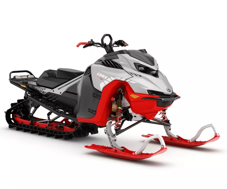 Lynx 27 Shredder RE 3700 850 E-Tec Shot 64mm Hyper Silver / Viper Red - Lynx moottorikelkka 2027 -mallisto - 144372 - 1