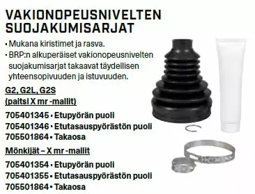 NIVELEN SUOJAKUMI G2 ETU ULOMPI - Mönkijän vetonivelen suojakumisarjat - 72052 - 1