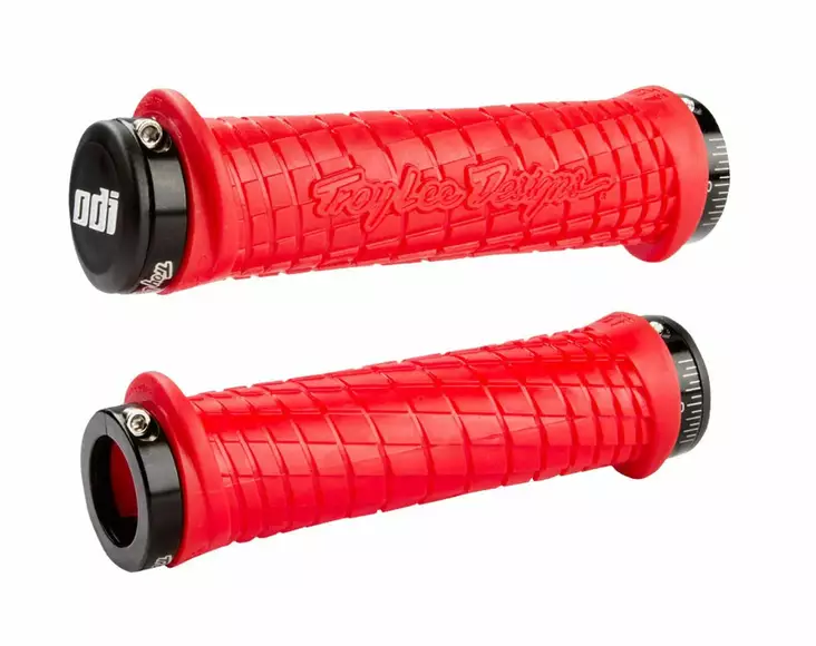 ODI LOCK-ON Grips Troy Lee Designs Signature Series Bright Red W/Black - Moottoripyörän kahvakumit - D510132 - 1