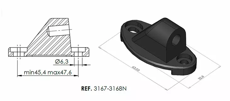 Puig Adapter Rear Mirror Left Retr.Hi-Tech IIiIii - Moottoripyörän peilin kiinnikkeet - D336862 - 1