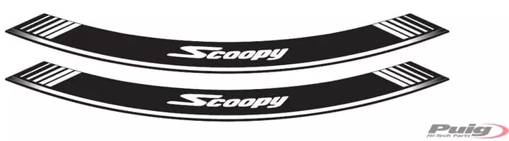 Puig Kit 8 Rim Strips Scoopy C/White - Moottoripyörän vanneteipit - D298712 - 1