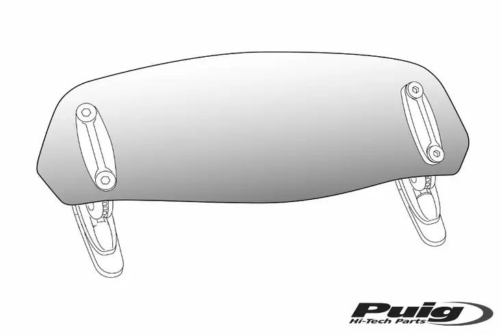 Puig Multiregulable Visor (Only Glass) Universal 230X90 - Moottoripyörän tuulisuojien tarvikkeet - D299382 - 1