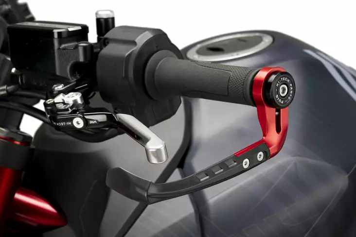 Puig Protector Clutch Lever Raw C/Red - Moottoripyörän käsisuojat - D510932 - 1