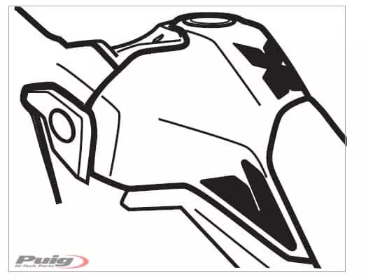 Puig Tank Pad + Side Part Africa Twin 16-17'C/Carbon Lo - Moottoripyörän tankinsuojat - D302342 - 1