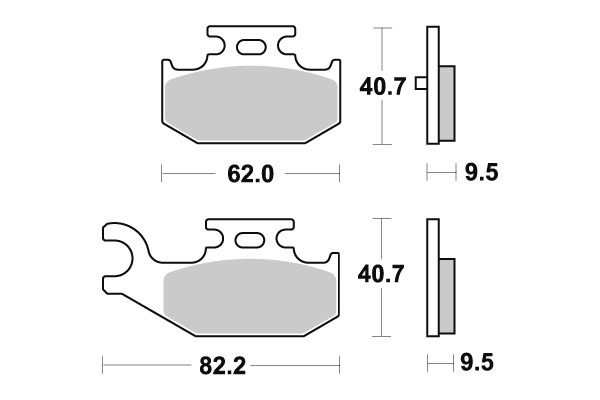 Sbs Jarrupalat Racing Sintered - Moottoripyörän jarrupalat - D220972 - 1